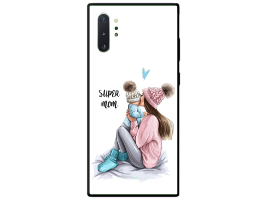 Husa Silicon HQCover compatibila cu Samsung Galaxy Note 10 Plus 5G, model Super Mom, rezistenta la socuri si zgarieturi, SP1M00030
