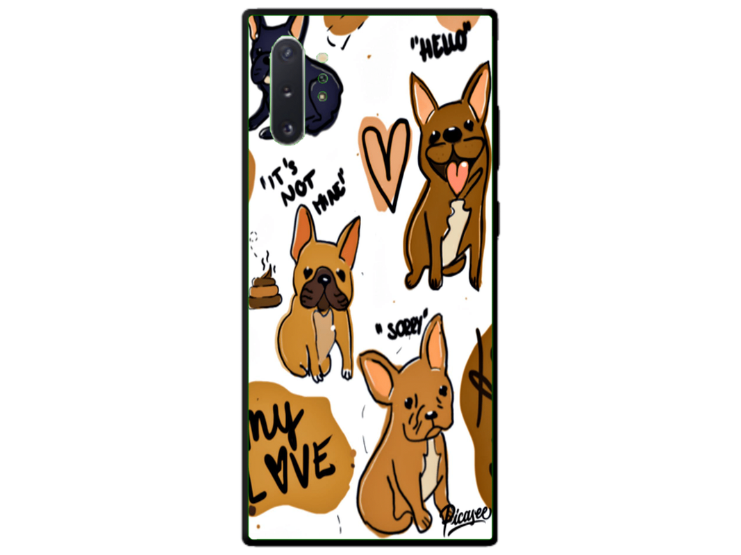 Husa Silicon HQCover compatibila cu Samsung Galaxy Note 10 Plus 5G, model Dogs, rezistenta la socuri si zgarieturi, SP1M00042