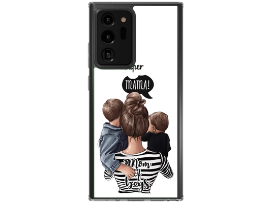 Husa Silicon HQCover compatibila cu Samsung Galaxy Note 20 Ultra 5G, model Super Mom of Boys, rezistenta la socuri si zgarieturi, SP1M00031
