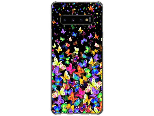 Husa Silicon HQCover compatibila cu Samsung Galaxy S10, model Fluturi, rezistenta la socuri si zgarieturi, SP1M00023