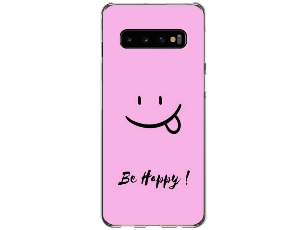 Husa Silicon HQCover compatibila cu Samsung Galaxy S10 Plus, model Be Happy, rezistenta la socuri si zgarieturi, SP1M00033