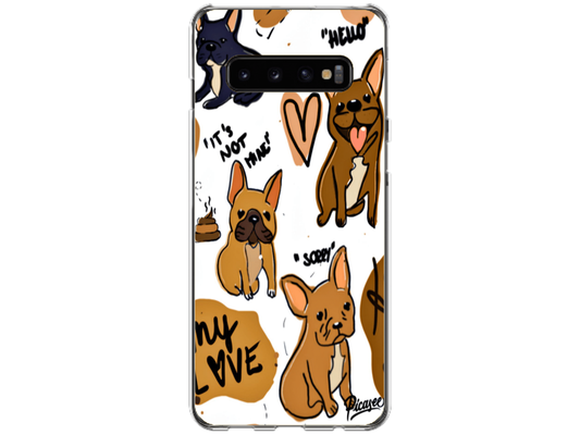 Husa Silicon HQCover compatibila cu Samsung Galaxy S10, model Dogs, rezistenta la socuri si zgarieturi, SP1M00042