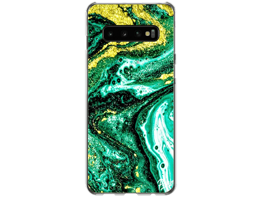 Husa Silicon HQCover compatibila cu Samsung Galaxy S10, model Explozie de culori v4, rezistenta la socuri si zgarieturi, SP1M00045