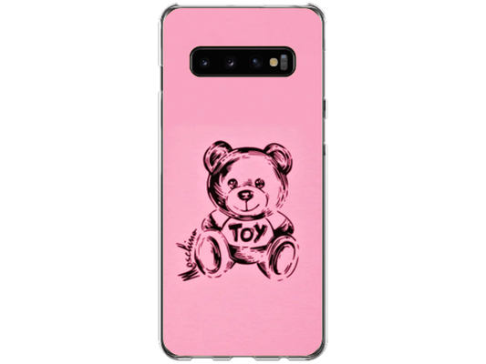 Husa Silicon HQCover compatibila cu Samsung Galaxy S10, model Urs Roz, rezistenta la socuri si zgarieturi, SP1M00049