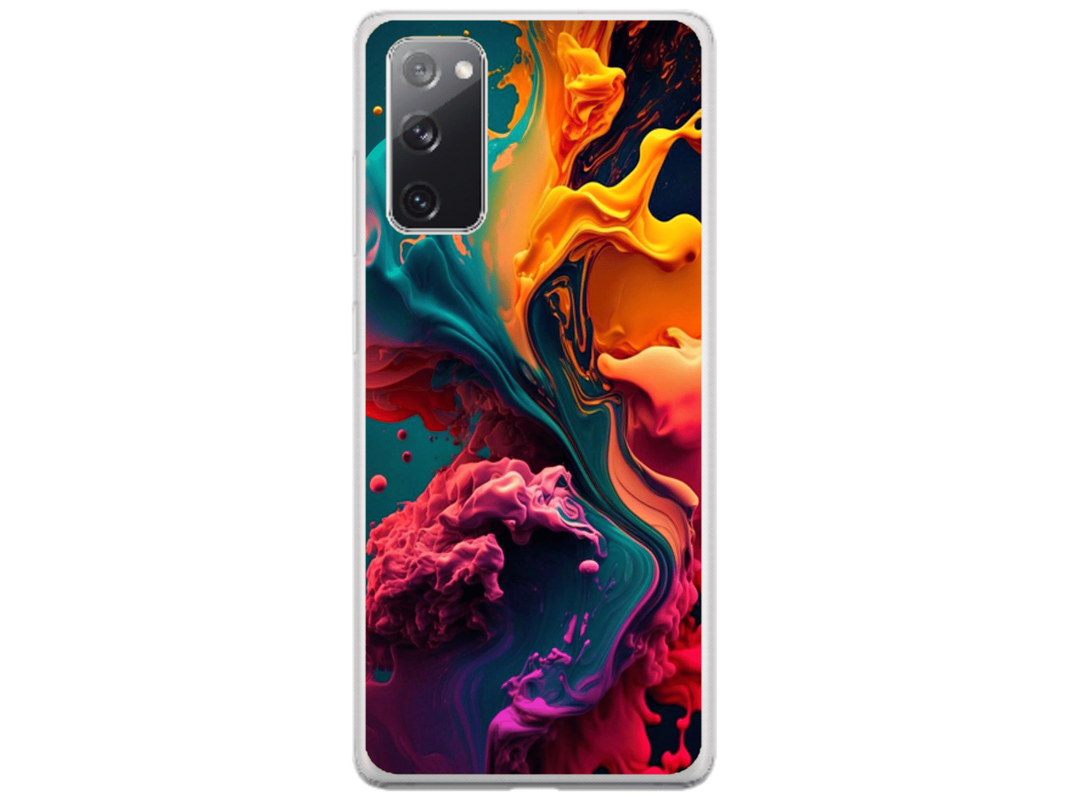 Husa Silicon HQCover compatibila cu Samsung Galaxy S20 FE 5G, model Explozie de culori v1, rezistenta la socuri si zgarieturi, SP1M00029