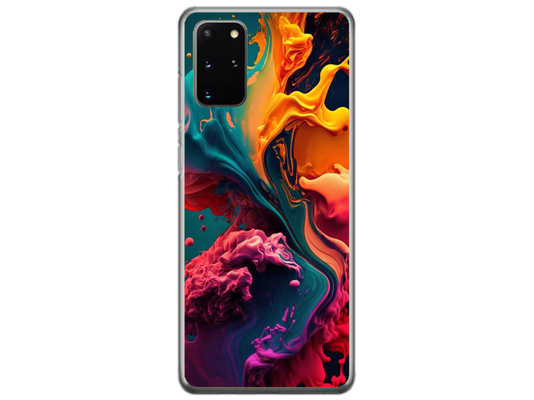 Husa Silicon HQCover compatibila cu Samsung Galaxy S20 Plus, model Explozie de culori v1, rezistenta la socuri si zgarieturi, SP1M00029