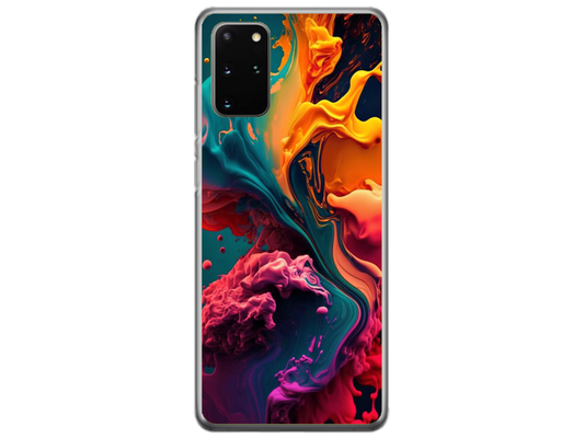 Husa Silicon HQCover compatibila cu Samsung Galaxy S20 Plus, model Explozie de culori v1, rezistenta la socuri si zgarieturi, SP1M00029