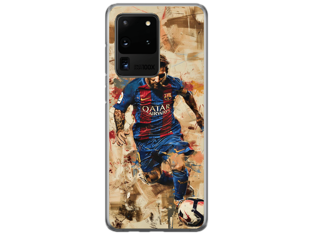 Husa Silicon HQCover compatibila cu Samsung Galaxy S20 Ultra 5G, model Messi v1, rezistenta la socuri si zgarieturi, SP1M00006