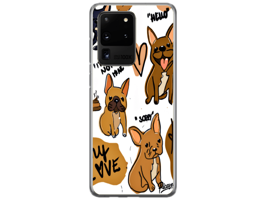 Husa Silicon HQCover compatibila cu Samsung Galaxy S20 Ultra, model Dogs, rezistenta la socuri si zgarieturi, SP1M00042