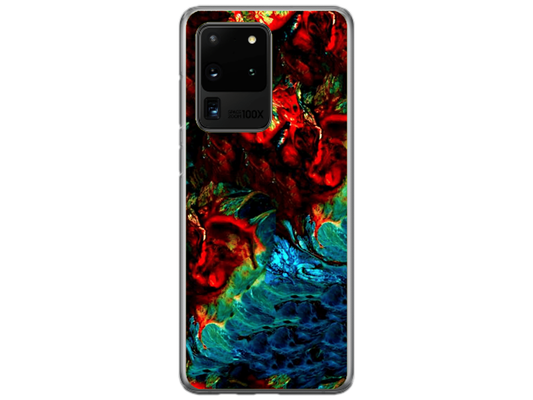 Husa Silicon HQCover compatibila cu Samsung Galaxy S20 Ultra 5G, model Explozie de culori v2, rezistenta la socuri si zgarieturi, SP1M00043