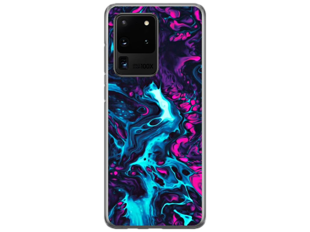Husa Silicon HQCover compatibila cu Samsung Galaxy S20 Ultra, model Explozie de culori v3, rezistenta la socuri si zgarieturi, SP1M00044