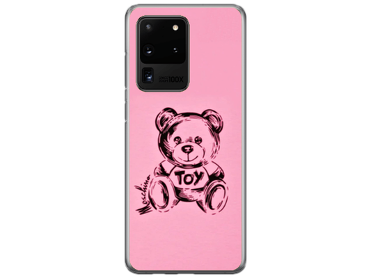 Husa Silicon HQCover compatibila cu Samsung Galaxy S20 Ultra, model Urs Roz, rezistenta la socuri si zgarieturi, SP1M00049