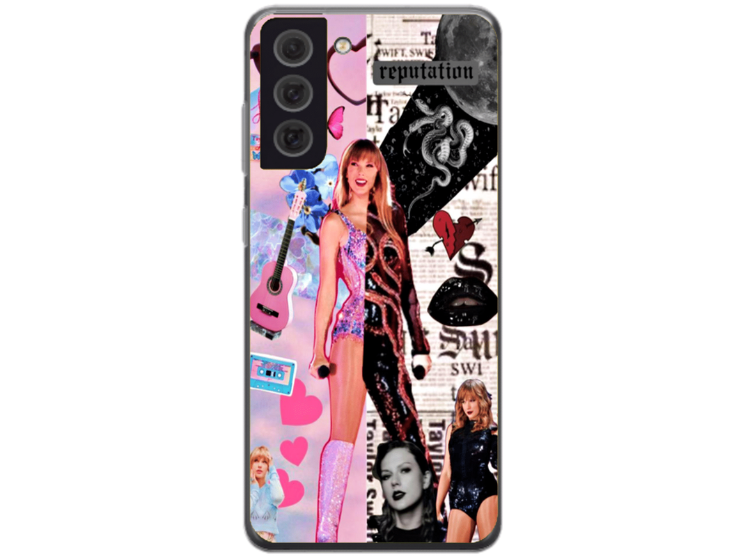 Husa Silicon HQCover compatibila cu Samsung Galaxy S21 FE 5G, model Taylor Swift v2, rezistenta la socuri si zgarieturi, SP1M00026