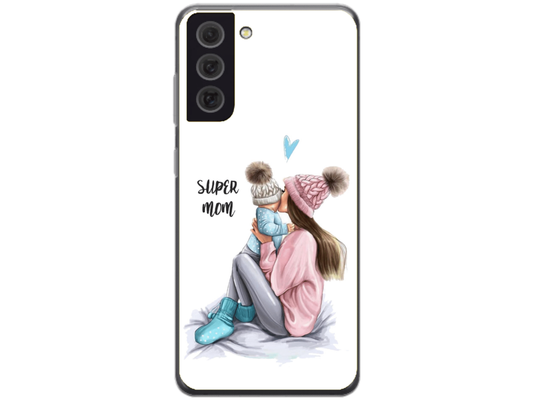 Husa Silicon HQCover compatibila cu Samsung Galaxy S22 5G, model Super Mom, rezistenta la socuri si zgarieturi, SP1M00030
