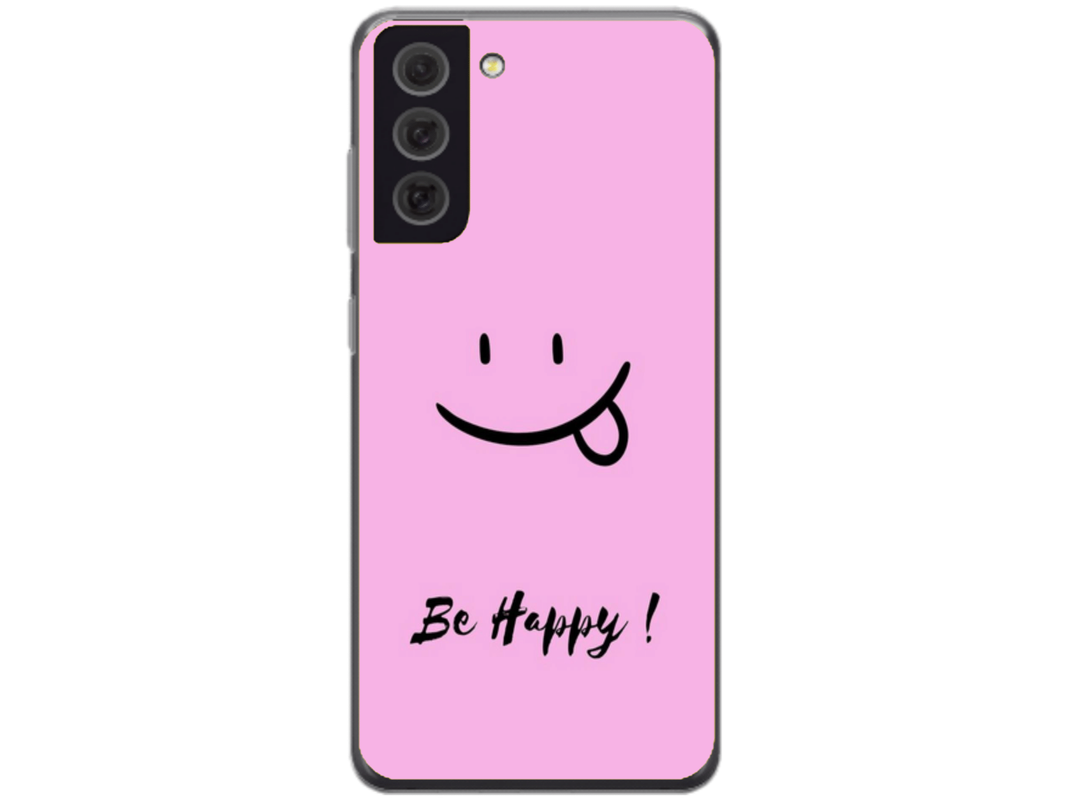 Husa Silicon HQCover compatibila cu Samsung Galaxy S22 5G, model Be Happy, rezistenta la socuri si zgarieturi, SP1M00033