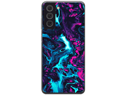 Husa Silicon HQCover compatibila cu Samsung Galaxy S21 FE 5G, model Explozie de culori v3, rezistenta la socuri si zgarieturi, SP1M00044