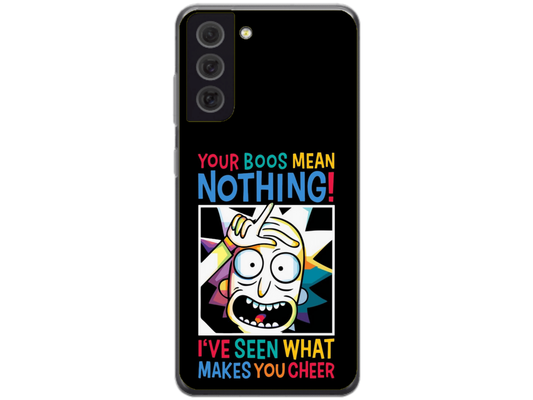 Husa Silicon HQCover compatibila cu Samsung Galaxy S21 FE 5G, model Rick and Morty, rezistenta la socuri si zgarieturi, SP1M00048
