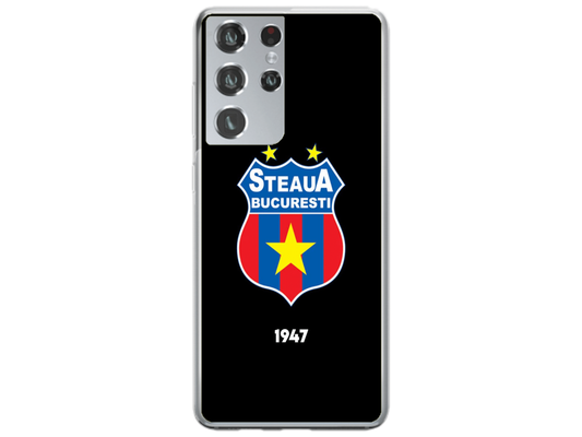 Husa Silicon HQCover compatibila cu Samsung Galaxy S21 Ultra 5G, model Steaua Bucuresti, rezistenta la socuri si zgarieturi, SP1M00004
