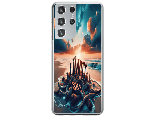 Husa Silicon HQCover compatibila cu Samsung Galaxy S21 Ultra 5G, model Plaja, rezistenta la socuri si zgarieturi, SP1M00009