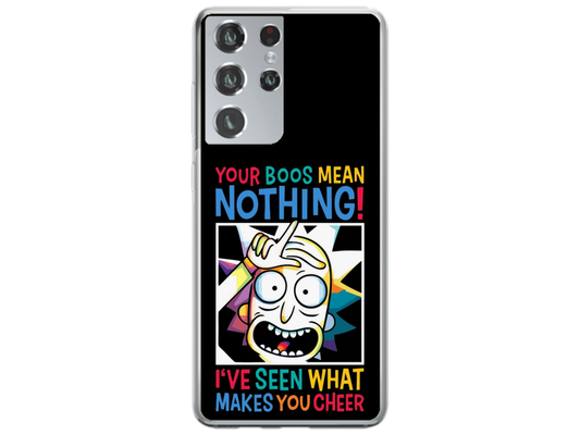 Husa Silicon HQCover compatibila cu Samsung Galaxy S21 Ultra 5G, model Rick and Morty, rezistenta la socuri si zgarieturi, SP1M00048