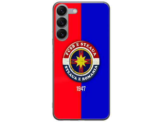 Husa Silicon HQCover compatibila cu Samsung Galaxy S24 Plus, model FCSB Steaua, rezistenta la socuri si zgarieturi, SP1M00003
