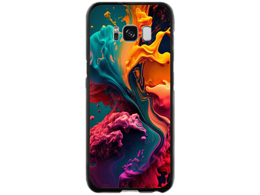 Husa Silicon HQCover compatibila cu Samsung Galaxy S8, model Explozie de culori v1, rezistenta la socuri si zgarieturi, SP1M00029