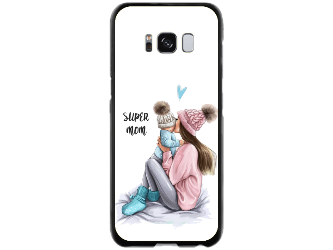 Husa Silicon HQCover compatibila cu Samsung Galaxy S8 Plus, model Super Mom, rezistenta la socuri si zgarieturi, SP1M00030