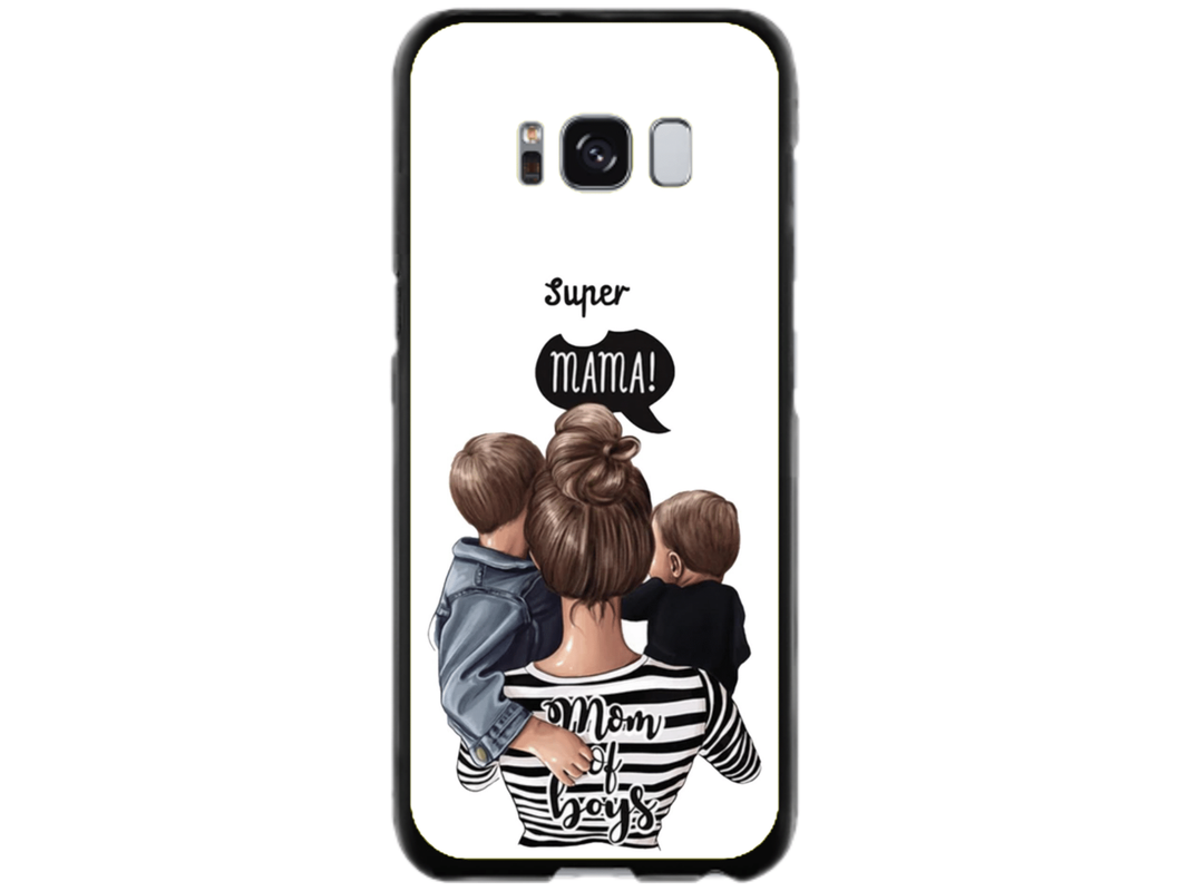 Husa Silicon HQCover compatibila cu Samsung Galaxy S8, model Super Mom of Boys, rezistenta la socuri si zgarieturi, SP1M00031