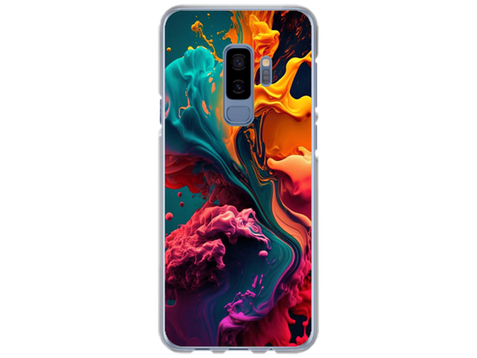 Husa Silicon HQCover compatibila cu Samsung Galaxy S9 Plus, model Explozie de culori v1, rezistenta la socuri si zgarieturi, SP1M00029