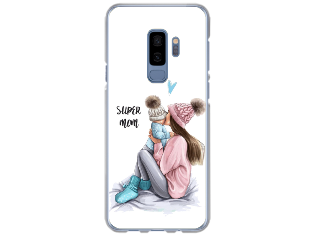 Husa Silicon HQCover compatibila cu Samsung Galaxy S9 Plus, model Super Mom, rezistenta la socuri si zgarieturi, SP1M00030