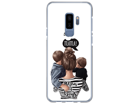 Husa Silicon HQCover compatibila cu Samsung Galaxy S9 Plus, model Super Mom of Boys, rezistenta la socuri si zgarieturi, SP1M00031