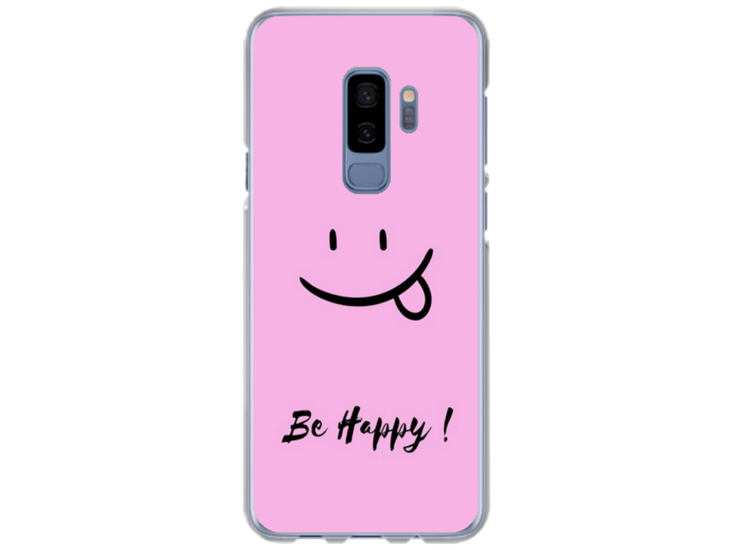 Husa Silicon HQCover compatibila cu Samsung Galaxy S9 Plus, model Be Happy, rezistenta la socuri si zgarieturi, SP1M00033