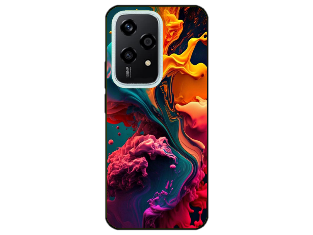 Husa Silicon HQCover compatibila cu Honor 200 Lite, model Explozie de culori v1, rezistenta la socuri si zgarieturi, SP1M00029