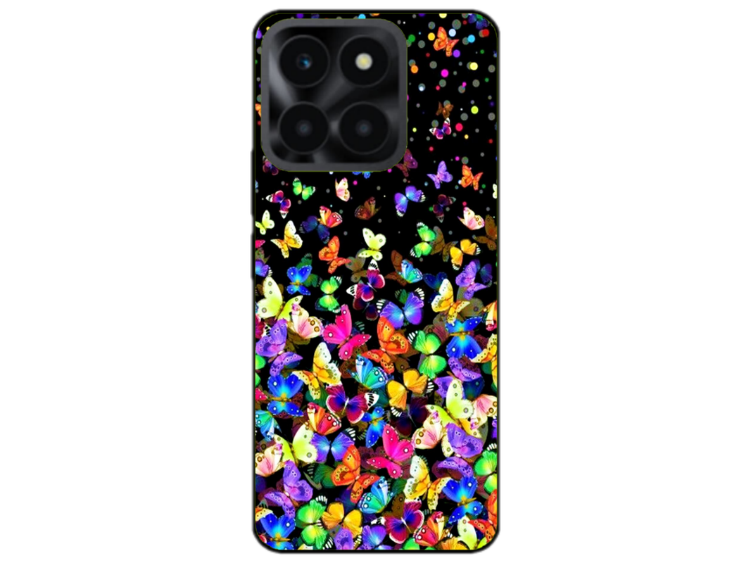 Husa Silicon HQCover compatibila cu Honor x6a, model Fluturi, rezistenta la socuri si zgarieturi, SP1M00023