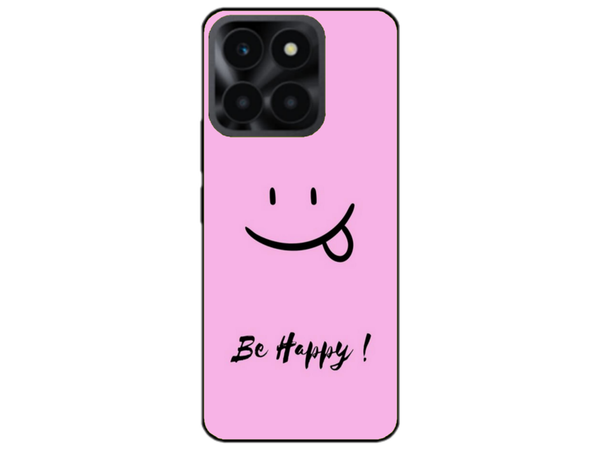 Husa Silicon HQCover compatibila cu Honor x6a, model Be Happy, rezistenta la socuri si zgarieturi, SP1M00033