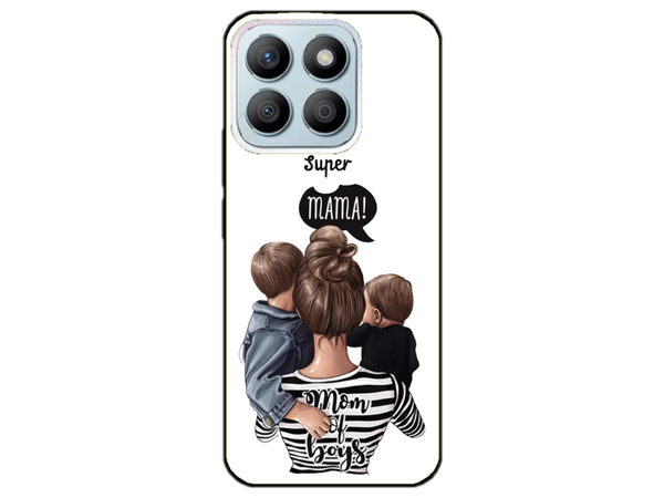 Husa Silicon HQCover compatibila cu Honor x8b, model Super Mom of Boys, rezistenta la socuri si zgarieturi, SP1M00031