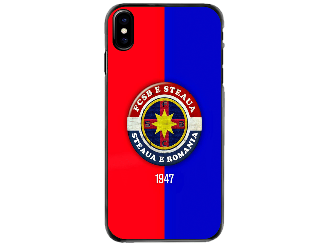 Husa Silicon HQCover compatibila cu Apple iPhone X, model FCSB Steaua, rezistenta la socuri si zgarieturi, SP1M00003