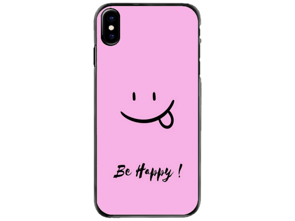 Husa Silicon HQCover compatibila cu Apple iPhone X, model Be Happy, rezistenta la socuri si zgarieturi, SP1M00033