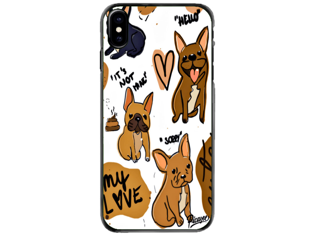 Husa Silicon HQCover compatibila cu Apple iPhone XS, model Dogs, rezistenta la socuri si zgarieturi, SP1M00042