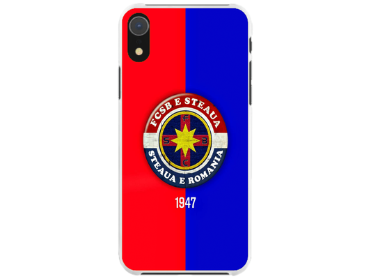 Husa Silicon HQCover compatibila cu Apple iPhone XR, model FCSB Steaua, rezistenta la socuri si zgarieturi, SP1M00003
