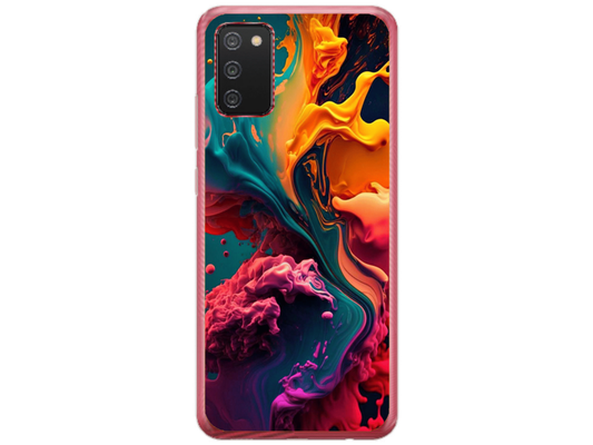 Husa Silicon HQCover compatibila cu Samsung Galaxy A03s, model Explozie de culori v1, rezistenta la socuri si zgarieturi, SP1M00029