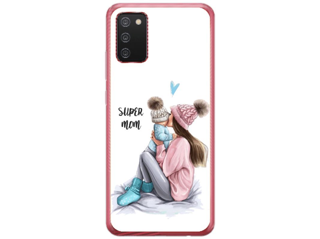 Husa Silicon HQCover compatibila cu Samsung Galaxy A03s, model Super Mom, rezistenta la socuri si zgarieturi, SP1M00030