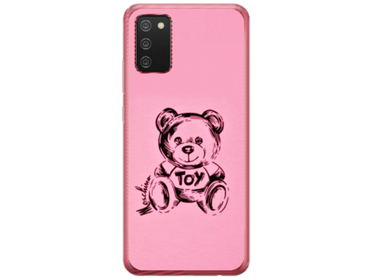 Husa Silicon HQCover compatibila cu Samsung Galaxy A02s, model Urs Roz, rezistenta la socuri si zgarieturi, SP1M00049