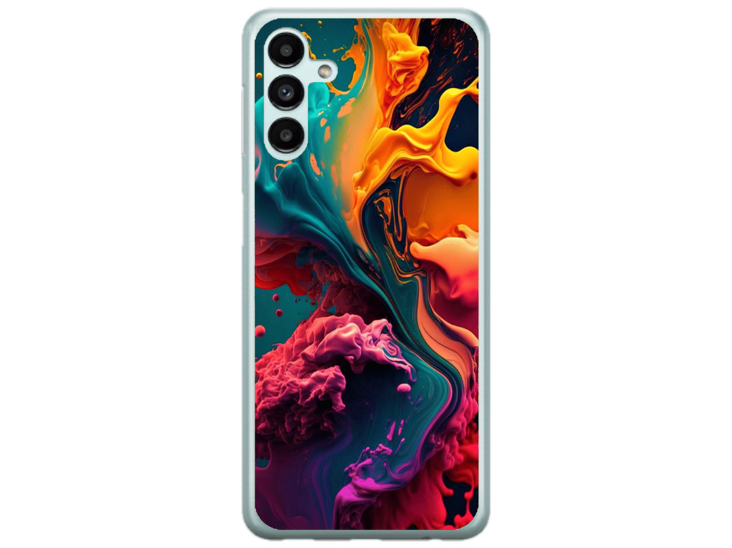 Husa Silicon HQCover compatibila cu Samsung Galaxy A55 4G, model Explozie de culori v1, rezistenta la socuri si zgarieturi, SP1M00029