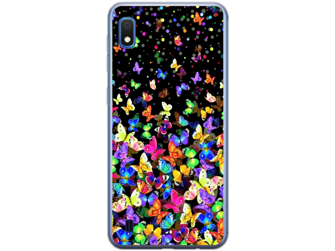 Husa Silicon HQCover compatibila cu Samsung Galaxy A10, model Fluturi, rezistenta la socuri si zgarieturi, SP1M00023