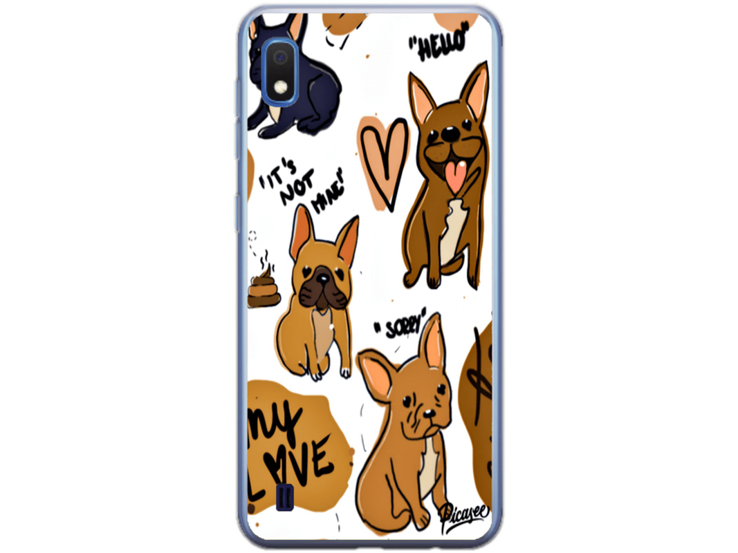 Husa Silicon HQCover compatibila cu Samsung Galaxy A10, model Dogs, rezistenta la socuri si zgarieturi, SP1M00042