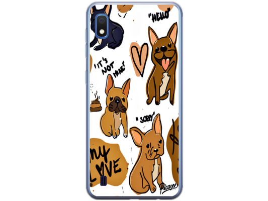 Husa Silicon HQCover compatibila cu Samsung Galaxy A10, model Dogs, rezistenta la socuri si zgarieturi, SP1M00042