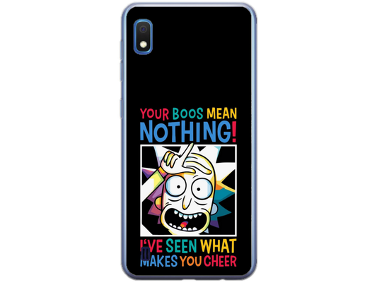 Husa Silicon HQCover compatibila cu Samsung Galaxy A10, model Rick and Morty, rezistenta la socuri si zgarieturi, SP1M00048