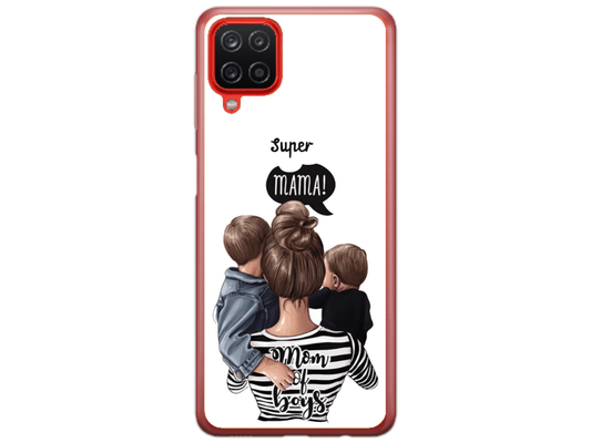 Husa Silicon HQCover compatibila cu Samsung Galaxy A42 5G, model Super Mom of Boys, rezistenta la socuri si zgarieturi, SP1M00031