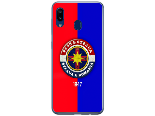 Husa Silicon HQCover compatibila cu Samsung Galaxy A20e, model FCSB Steaua, rezistenta la socuri si zgarieturi, SP1M00003